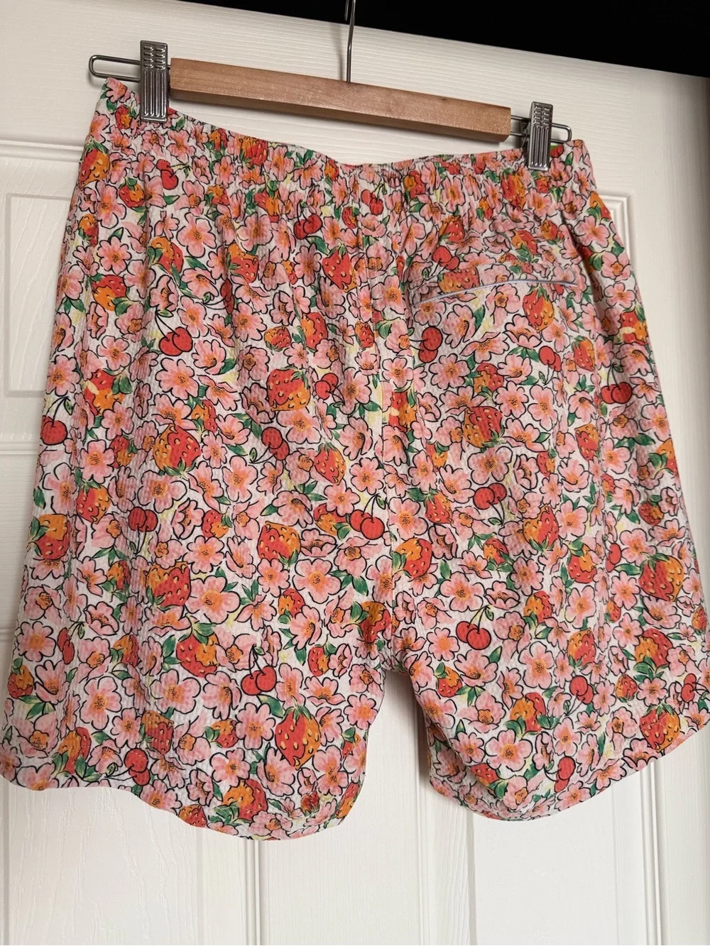 Blackbough Strawberry Cherry Floral Swim Trunks | Preppy Board Shorts | Size M